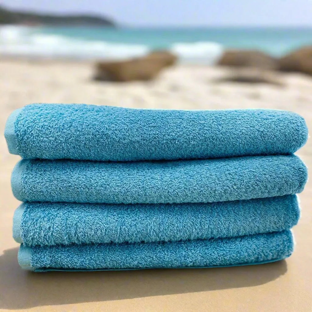 Aqua Blue Beach Towels in size 27"X54" Vat Dyed-0
