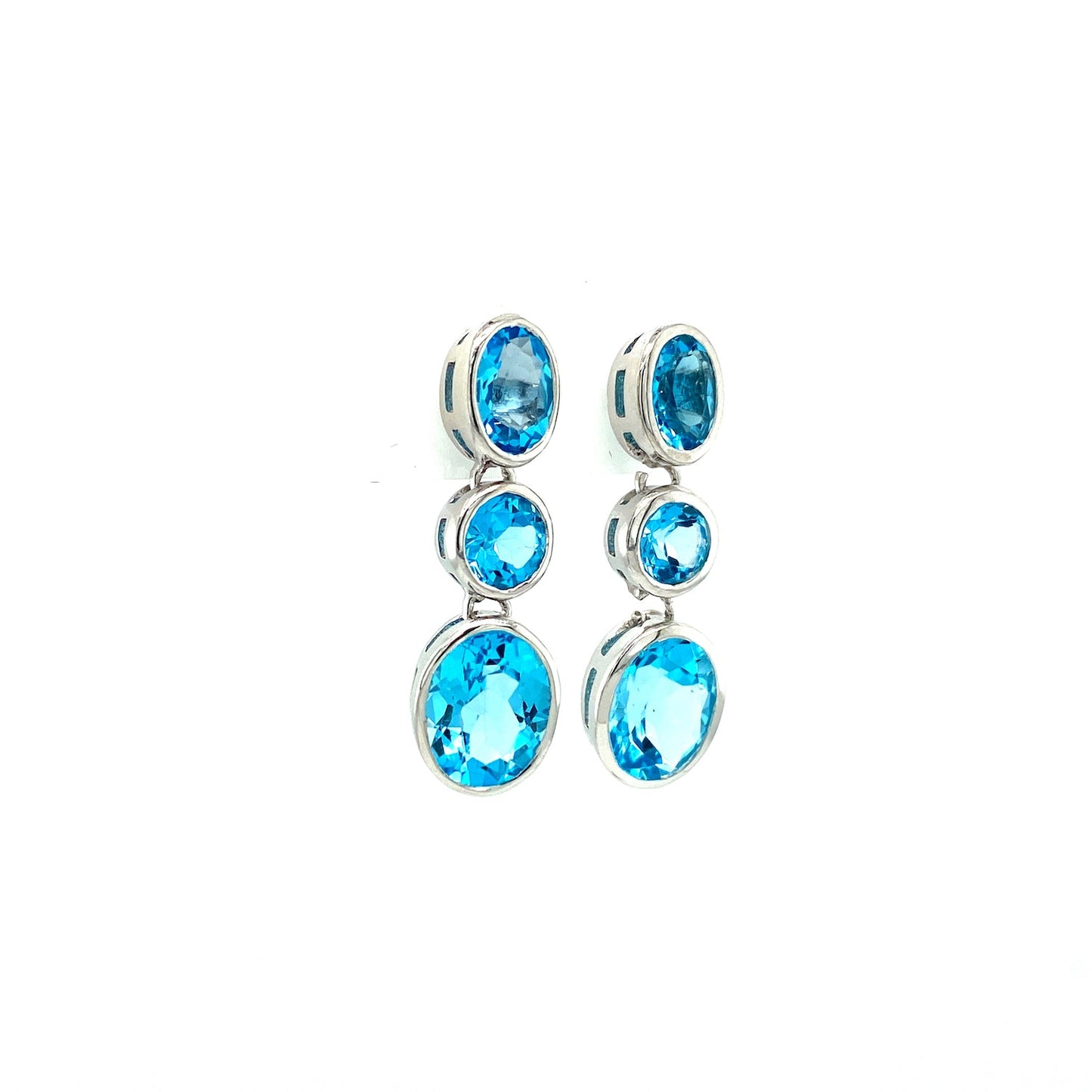 Blue Topaz Earring in .925 Sterling Silver - KST 57553-1