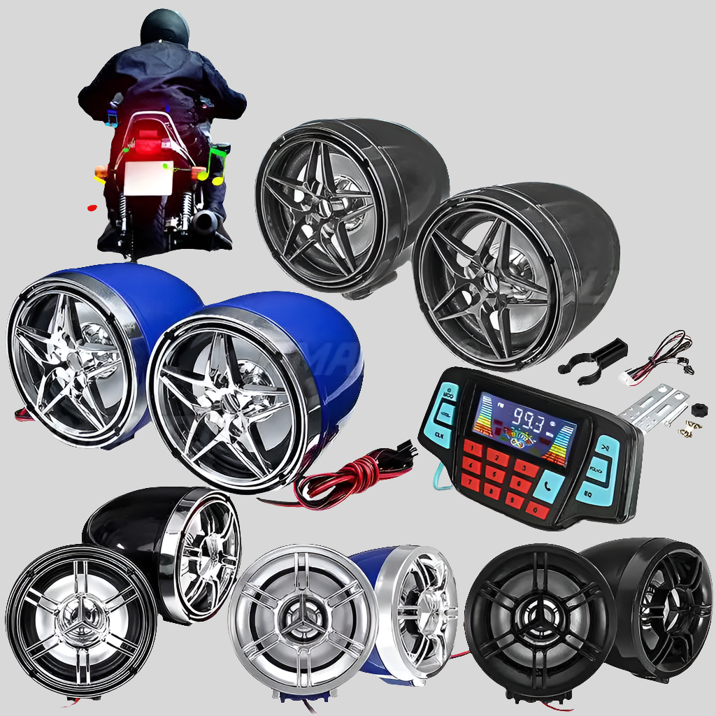Motorcycle bluetooth Audio Sound System FM Radio MP3 Music Player W/2 Amplifier Speakers for Scooter ATV Quad