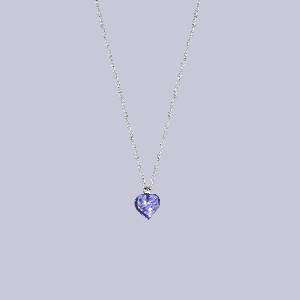 Blue Quartz Necklace, Blueberry Quartz Gemstone, Gemstone Pendant Necklace on 925 Sterling Silver