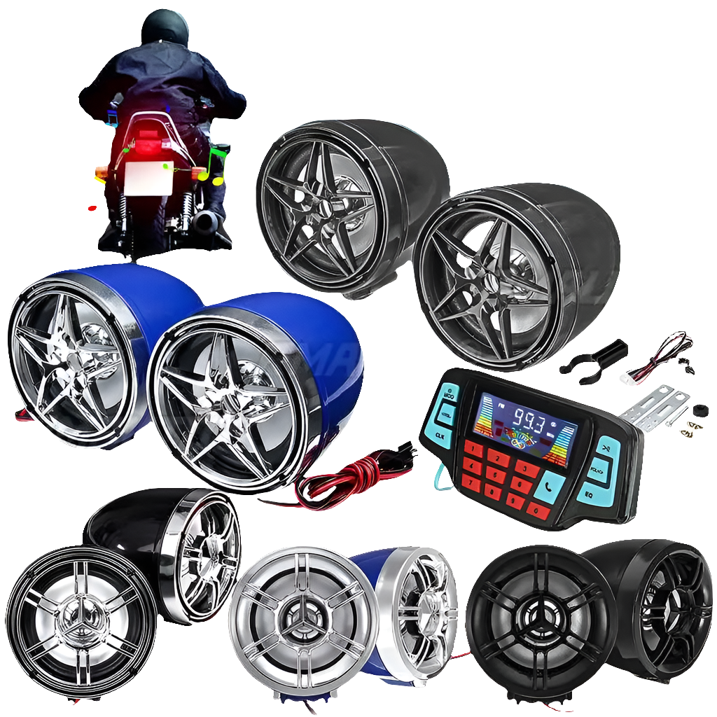 Motorcycle bluetooth Audio Sound System FM Radio MP3 Music Player W/2 Amplifier Speakers for Scooter ATV Quad