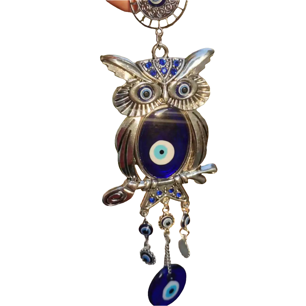 Lucky Blue Turkish Evil Eye Owl Home Decoration Living Room Indoor Wall Hanging Wind Chime Garden And Garden Decoration