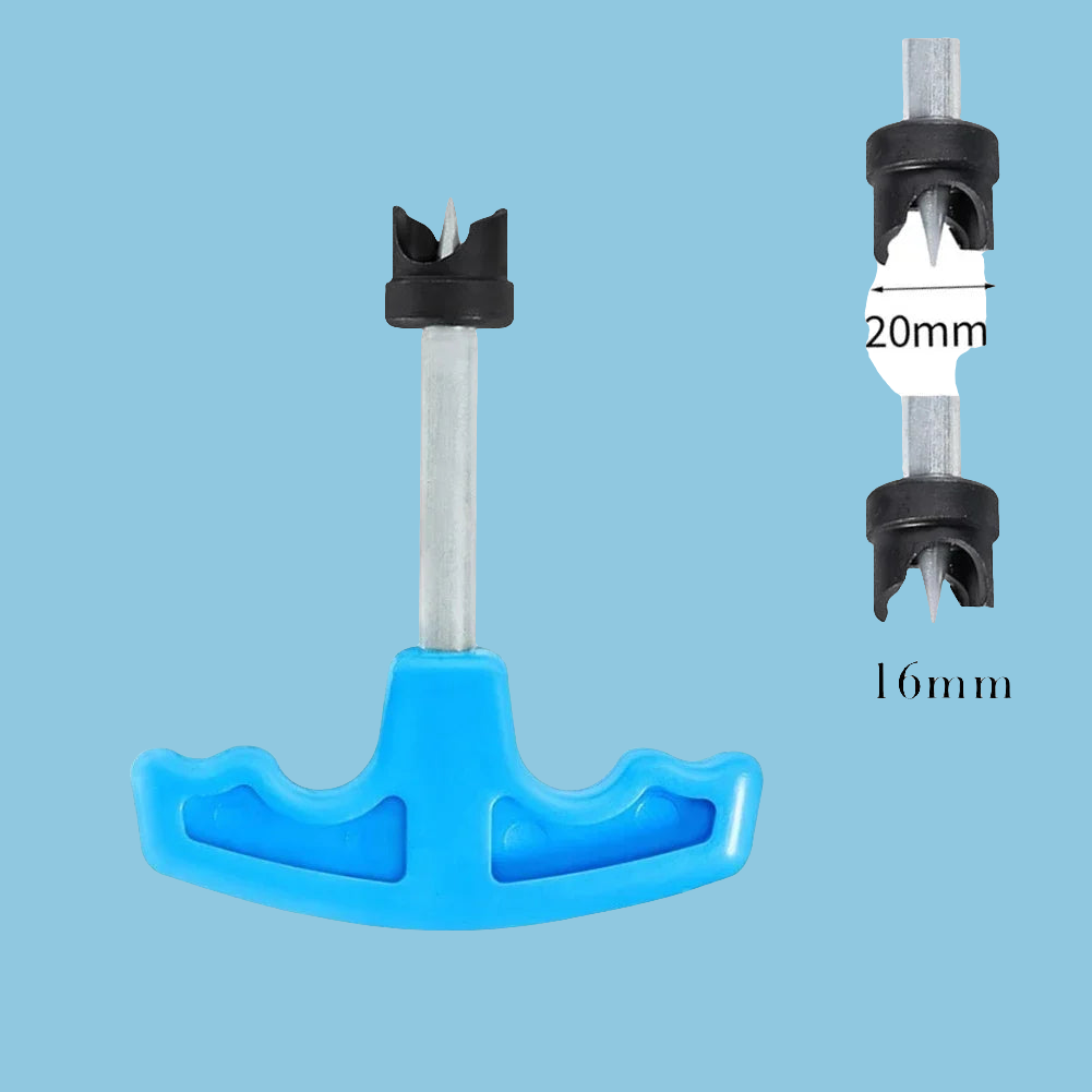Blue T-shaped 16mm/20mm Punch Hole Opener Tool PE Pipe Bypass Hole Punch Forestry Irrigation Manual Drill Bit