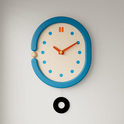 Vintage Blue Wall Clock-5