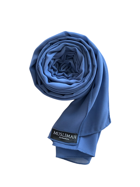 Cool Blue Premium Chiffon Hijab-0
