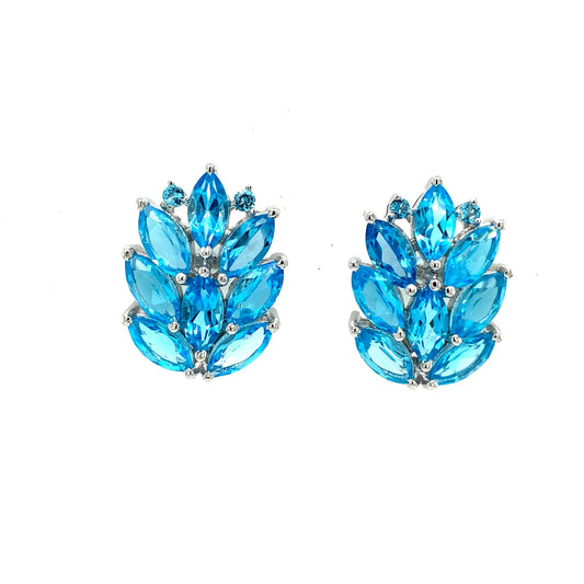 Blue Topaz Earring in .925 Sterling Silver - KST 52507-0