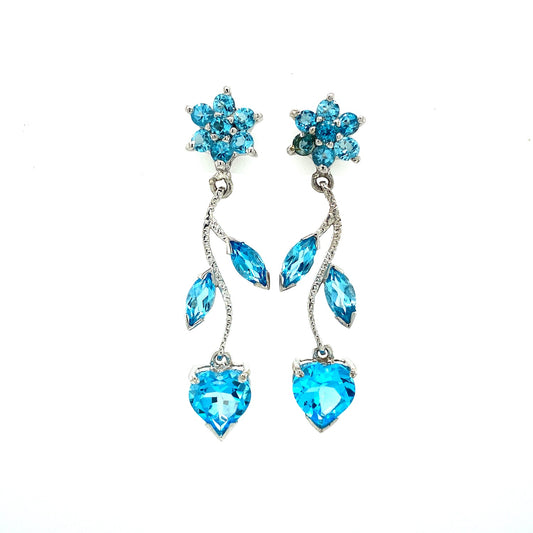 Blue Topaz Earring in .925 Sterling Silver - KST 52624-0