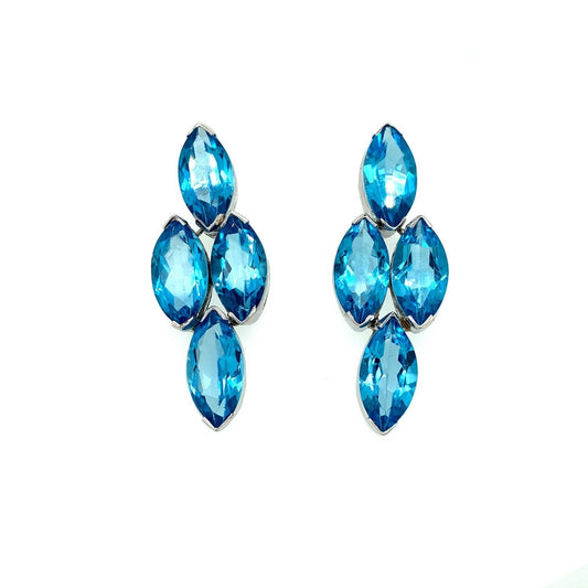 Blue Topaz Earring in .925 Sterling Silver - KST 54207-0