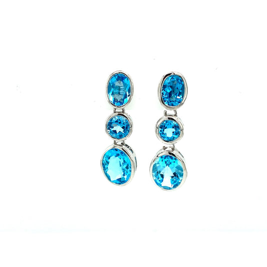 Blue Topaz Earring in .925 Sterling Silver - KST 57553-0