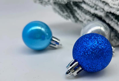 NNEDSZ 49-Piece Christmas Ornament Set - 3cm Blue, Silver Baubles for Christmas Tree Decoration-3