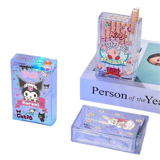 Kuromi Anime USB Lighter  Cigarette Case Gift Set