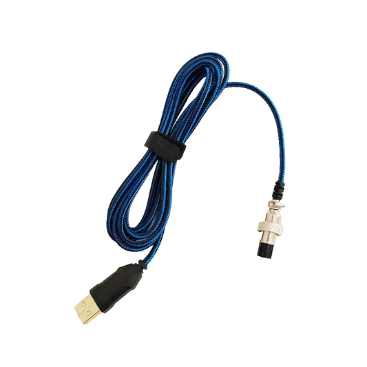 Replacement Blue Braided USB Cable PS/4for MadCatz TE2 / TE2+ Arcade Sticks 6ft long with  Durable Aviator Connector