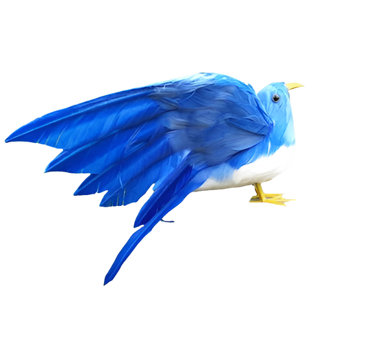 22x28cm blue feathers artificial bird spreading wings feathers bird handicraft,prop,home garden decoration gift p2788