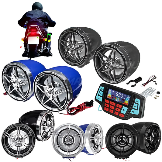 Motorcycle bluetooth Audio Sound System FM Radio MP3 Music Player W/2 Amplifier Speakers for Scooter ATV Quad
