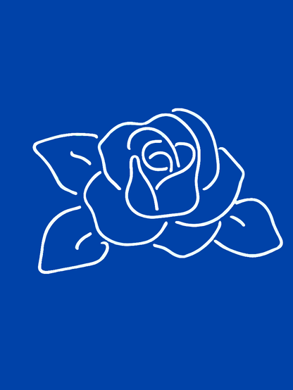 Vintage Blue Rose Neon Beer Sign Handcrafted Glass Art
