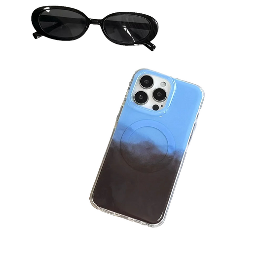 Creative Blue Brown Bracket Protective Cover for Apple iPhone 16 ProMax iPhone 15/14/13 Soft Case Anti Drop