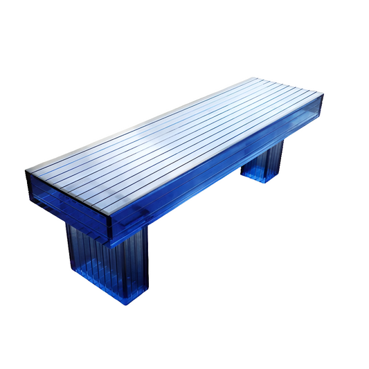Blue Acrylic Bench Chic Low Stool for Shoes