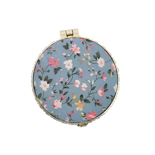 Pocket Floral Mirror Mini Makeup Compact Portable Two-side Folding Make Up Mirror Women Vintage Cosmetic Make Up For Gift