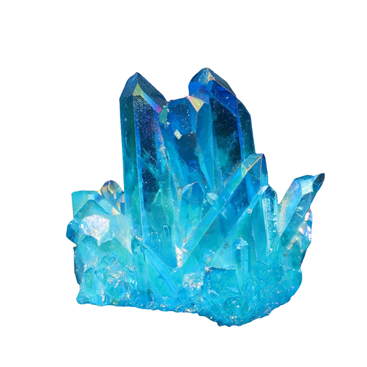 Aura Cluster Blue Plated  Crafts Yoga Meditation DIY Desk Decor Nightstand Home Office Garden CouplesKids Halloween Gift Christm