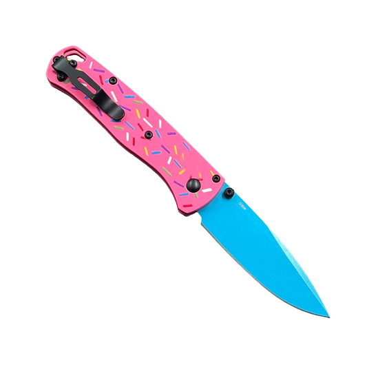 BM535 Bugout Donut Pink Aluminum Bearing folding knife
