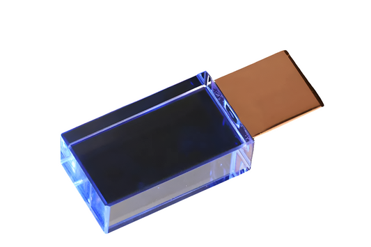 Crystal USB Flash Drive 64GB Blue LED Pen Drive 32GB Silver Gloden Memory Stick 16GB Creative Gift U Disk Green LED Pendrive 8GB