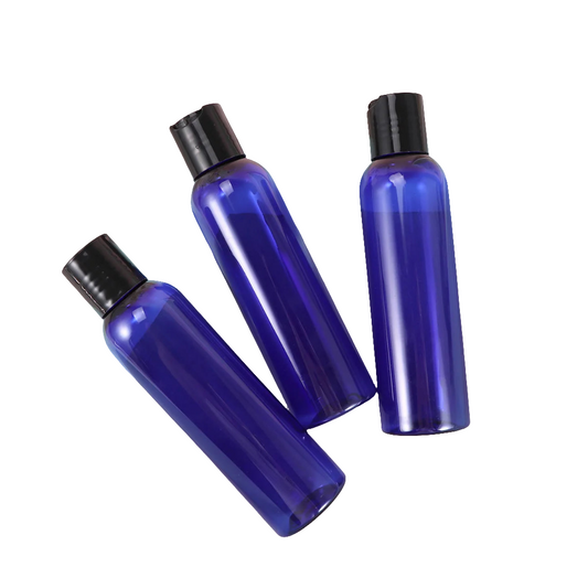 20pcs 150ML Portable Split Bottles Handy Travel Containers Toiletries Liquid Containers Clear Bottle (Blue and Black)