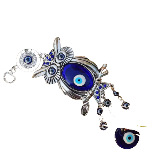 Lucky Blue Turkish Evil Eye Owl Home Decoration Living Room Indoor Wall Hanging Wind Chime Garden And Garden Decoration